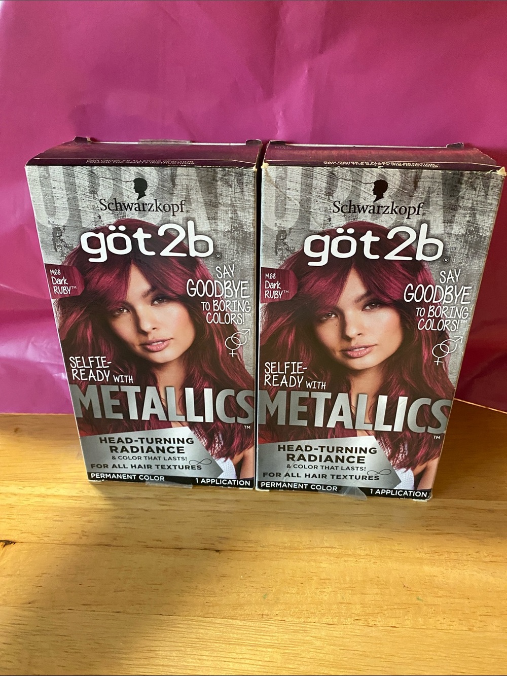 göt2b Metallics Hair Color by Schwarzkopf - Dark Ruby (M68) NIB
